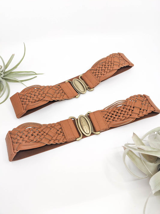 Boho Braided Belt with Brass Clasp