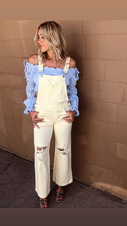 Risen Denim Sunshine Yellow Overalls